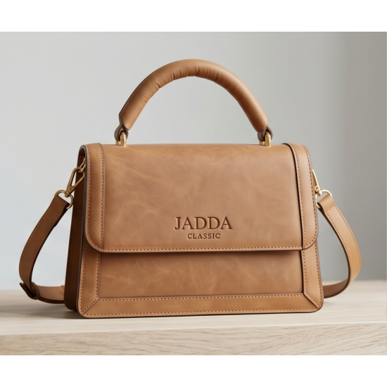 JADDA %100 El Yapımı Abiye Klasik Gerçek Deri El Çantası