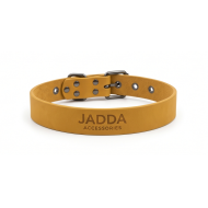 JADDA %100 El Yapımı Deri Köpek tasması Deri Kemer Tokalı Camel Sarı